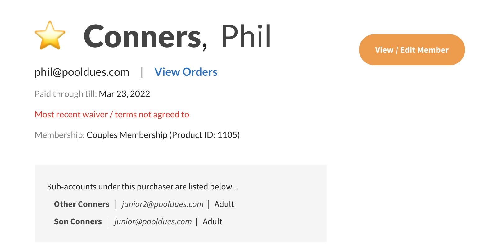 member search expiration manual expire change adjust