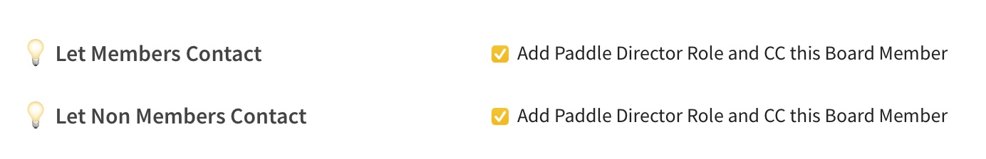Custom board member role contact form