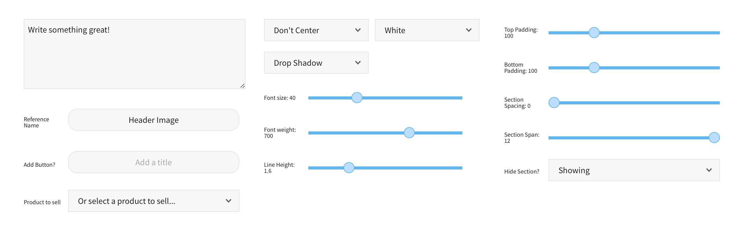 pooldues sections basic block settings